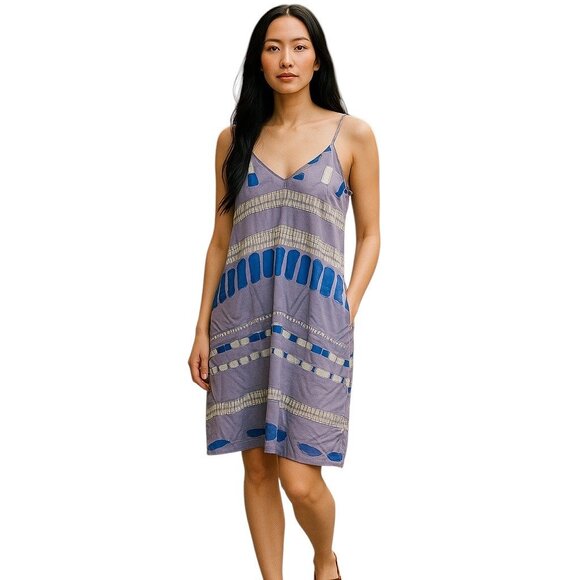 Addison For Anthropologie 100% Silk Slip Dress Blue Size M Coastal Beach Summer - Picture 1 of 13